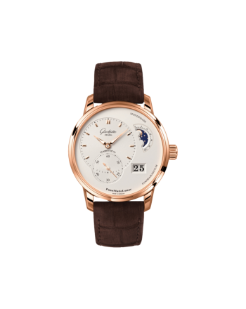 PanoMaticLunar Ivory 40mm - Red Gold on Strap