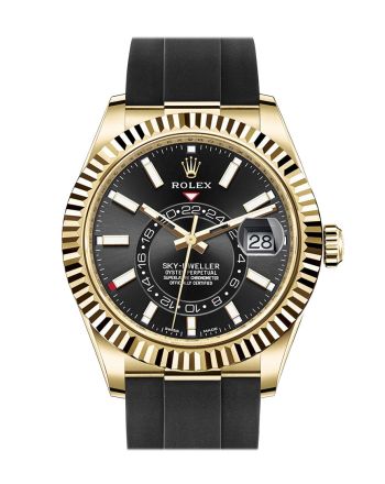 ROLEX Sky-Dweller 42 Black Dial 18K Yellow Gold Men's Watch 326238