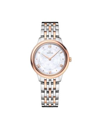 De Ville Prestige 30 mm Quartz Mother-of-Pearl Steel And Sedna Gold